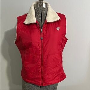 American Eagle Outfitters Red Fleece-Lined Vest